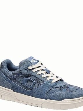 NWT Coach Denim Blue Crystal Signature Soho Sneakers
